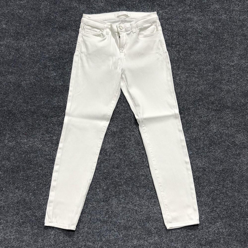 J Brand Jeans Womens 28 White Snow Capri Crop Mid Rise Stretch Denim Made USA